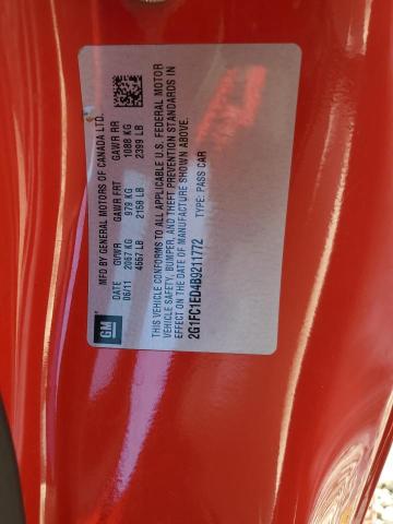 Photo 10 from auction – 2011 CHEVROLET CAMARO LT with VIN 2G1FC1ED4B9211772