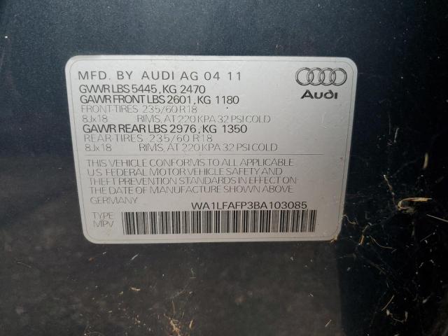 Photo 10 from auction – 2011 AUDI Q5 PREMIUM with VIN WA1LFAFP3BA103085