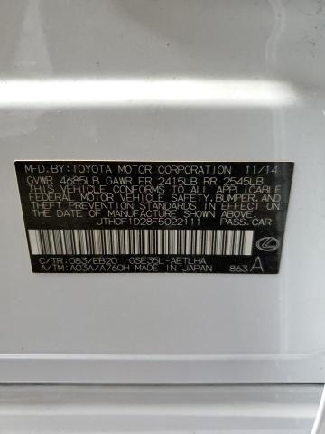 Photo 10 from auction – 2015 LEXUS IS 250 with VIN JTHCF1D28F5022111