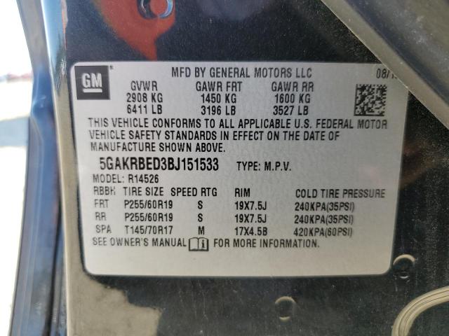 Photo 10 from auction – 2011 BUICK ENCLAVE CX with VIN 5GAKRBED3BJ151533
