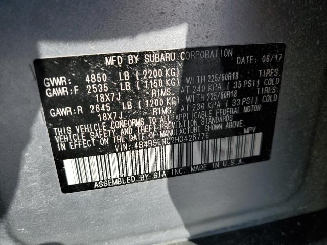 Photo 10 from auction – 2017 SUBARU OUTBACK 3. with VIN 4S4BSENC2H3425776