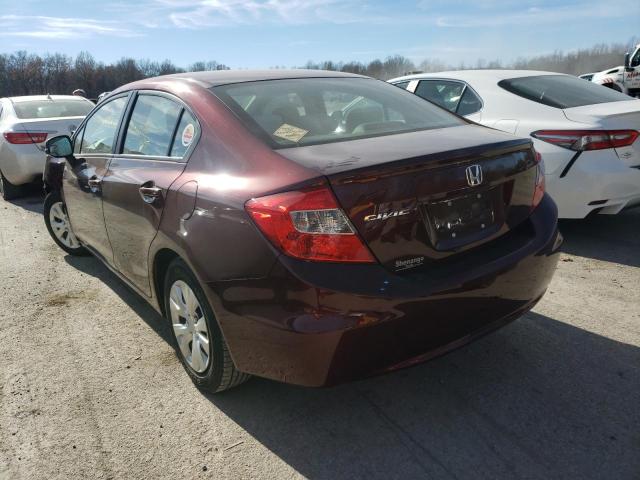 Photo 3 from auction – 2012 HONDA CIVIC LX with VIN 19XFB2F50CE092581