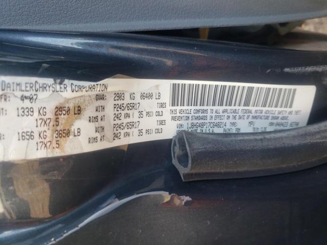Photo 10 from auction – 2007 JEEP COMMANDER with VIN 1J8HG48P17C648214