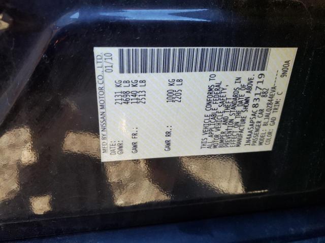 Photo 10 from auction – 2010 NISSAN MAXIMA S with VIN 1N4AA5AP5AC831719