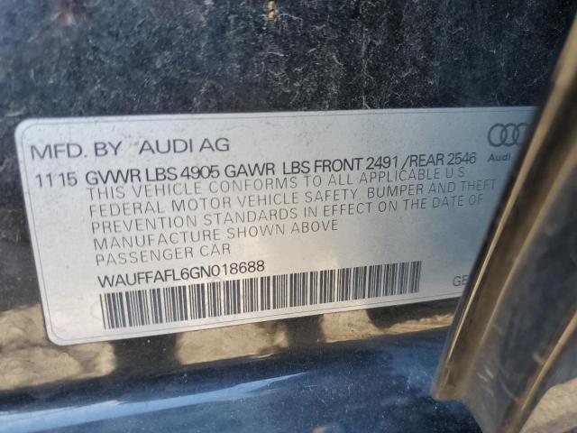 Photo 10 from auction – 2016 AUDI A4 PREMIUM with VIN WAUFFAFL6GN018688