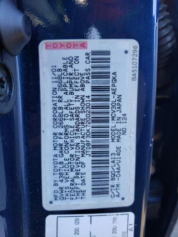 Photo 10 from auction – 2002 TOYOTA CAMRY LE with VIN JTDBF30K720023014
