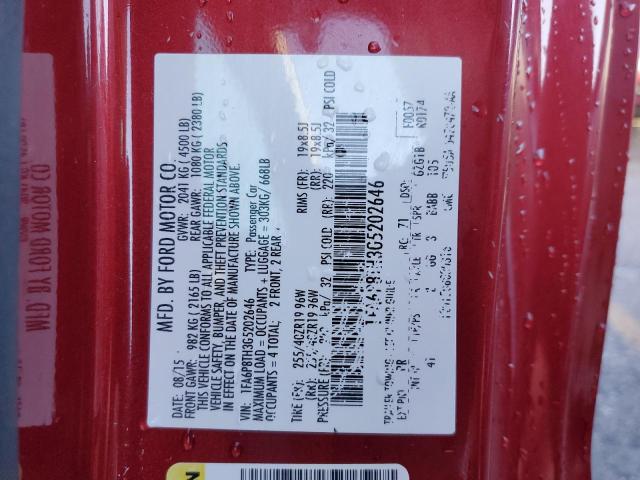 Photo 10 from auction – 2016 FORD MUSTANG with VIN 1FA6P8TH3G5202646