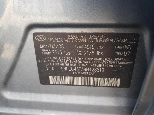 Photo 10 from auction – 2009 HYUNDAI SONATA SE with VIN 5NPEU46F39H428819