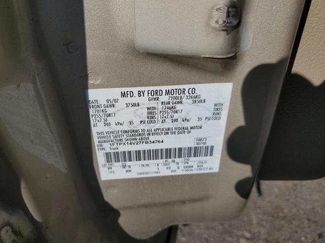 Photo 10 from auction – 2007 FORD F150 with VIN 1FTPX14V27FB34764