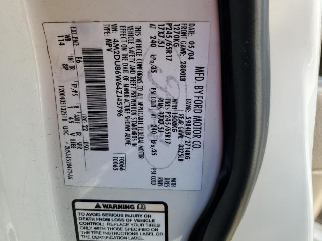 Photo 10 from auction – 2004 MERCURY MOUNTAINEE with VIN 4M2DU86W64ZJ45796