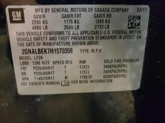 Photo 10 from auction – 2017 CHEVROLET EQUINOX LS with VIN 2GNALBEK7H1570358