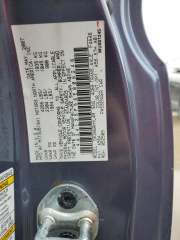 Photo 10 from auction – 2008 MITSUBISHI ECLIPSE SP with VIN 4A3AL25F58E006246