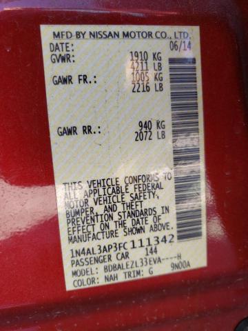 Photo 10 from auction – 2015 NISSAN ALTIMA 2.5 with VIN 1N4AL3AP3FC111342