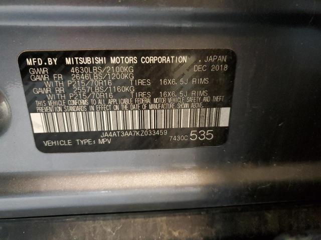 Photo 10 from auction – 2019 MITSUBISHI ECLIPSE CR with VIN JA4AT3AA7KZ033459