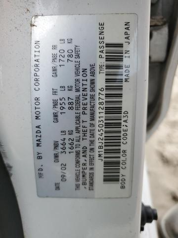 Photo 10 from auction – 2003 MAZDA PROTEGE PR with VIN JM1BJ245031128776