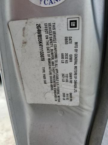 Photo 10 from auction – 2001 BUICK REGAL LS with VIN 2G4WB55K411133079