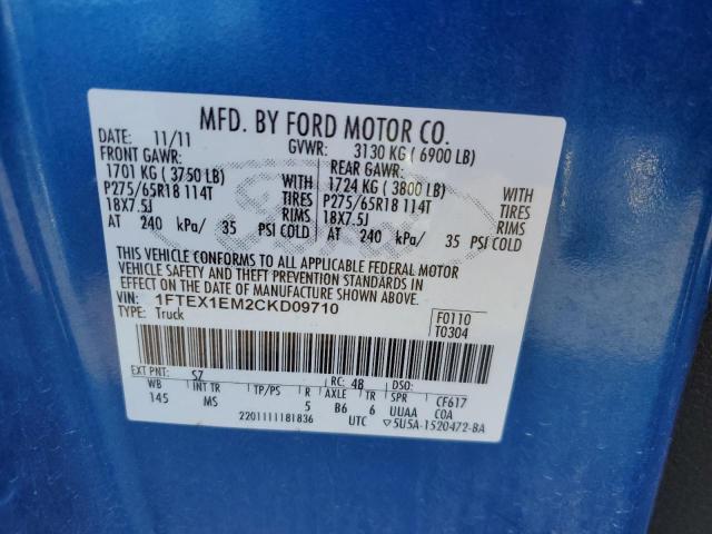 Photo 10 from auction – 2012 FORD F150 SUPER with VIN 1FTEX1EM2CKD09710