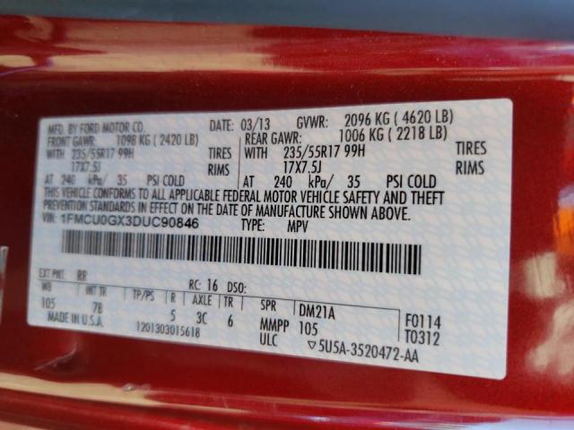 Photo 10 from auction – 2013 FORD ESCAPE SE with VIN 1FMCU0GX3DUC90846