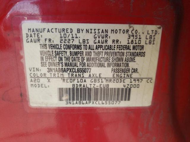 Photo 10 from auction – 2012 NISSAN SENTRA 2.0 with VIN 3N1AB6APXCL655077