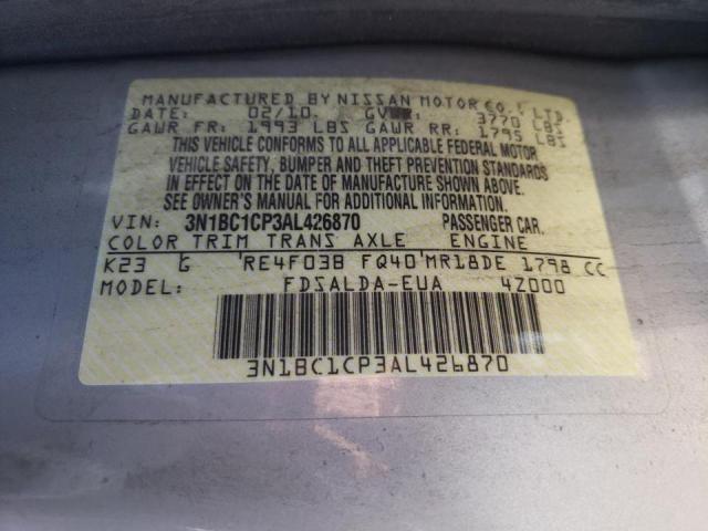 Photo 10 from auction – 2010 NISSAN VERSA S with VIN 3N1BC1CP3AL426870