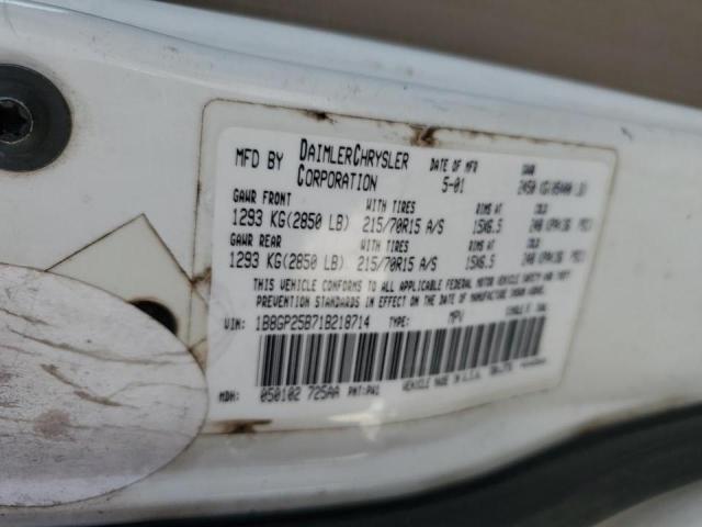 Photo 10 from auction – 2001 DODGE CARAVAN SE with VIN 1B8GP25B71B218714