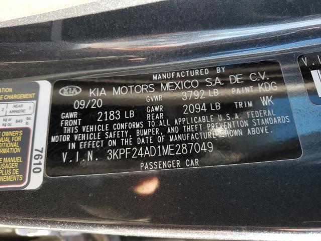 Photo 10 from auction – 2021 KIA FORTE FE with VIN 3KPF24AD1ME287049
