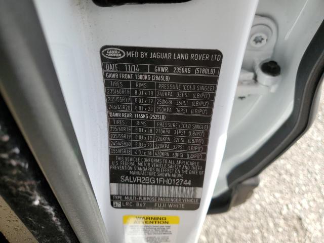 Photo 10 from auction – 2015 LAND ROVER RANGE ROVE with VIN SALVR2BG1FH012744