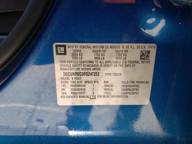 Photo 10 from auction – 2015 CHEVROLET SILVERADO with VIN 3GCUKREC0FG247252