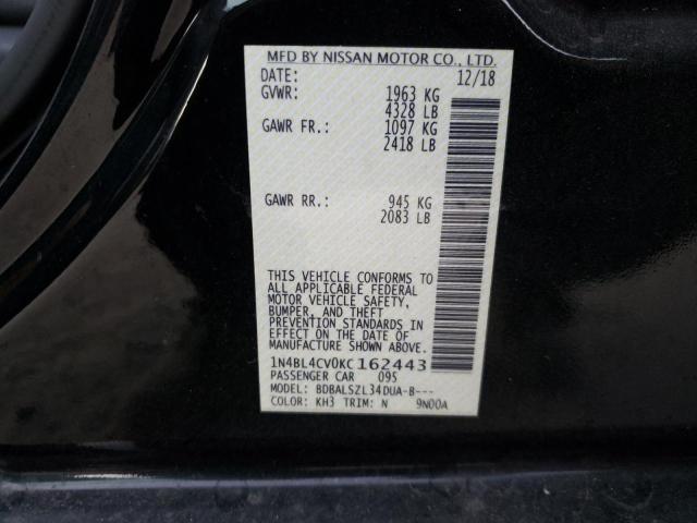 Photo 10 from auction – 2019 NISSAN ALTIMA SR with VIN 1N4BL4CV0KC162443