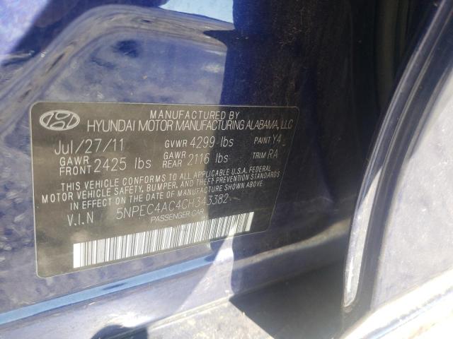 Photo 10 from auction – 2012 HYUNDAI SONATA SE with VIN 5NPEC4AC4CH343382