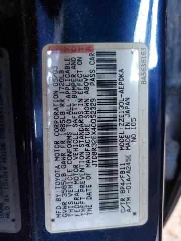 Photo 10 from auction – 2004 TOYOTA COROLLA CE with VIN JTDBR32EX40052329