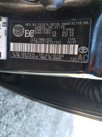 Photo 10 from auction – 2010 TOYOTA COROLLA BA with VIN 2T1BU4EE7AC201393