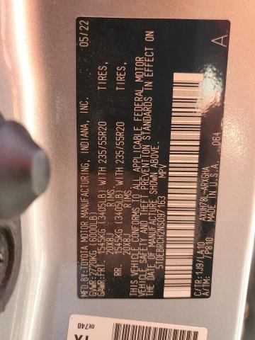 Photo 10 from auction – 2022 TOYOTA HIGHLANDER with VIN 5TDEBRCH2NS097163