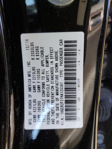 Photo 10 from auction – 2017 HONDA ACCORD EX with VIN 1HGCR2F07HA125087