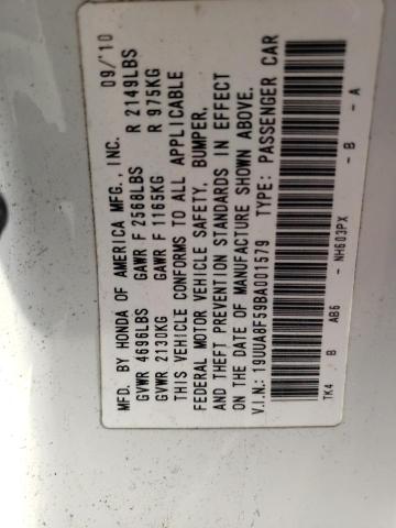 Photo 10 from auction – 2011 ACURA TL with VIN 19UUA8F59BA001579