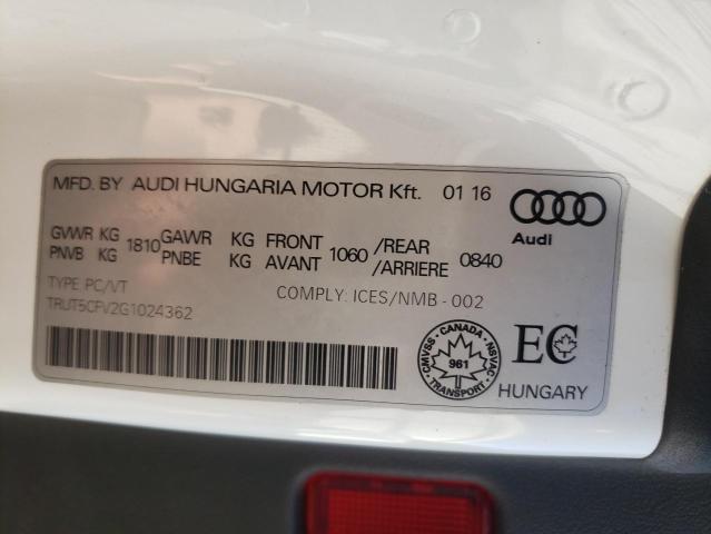 Photo 10 from auction – 2016 AUDI TT with VIN TRUT5CFV2G1024362