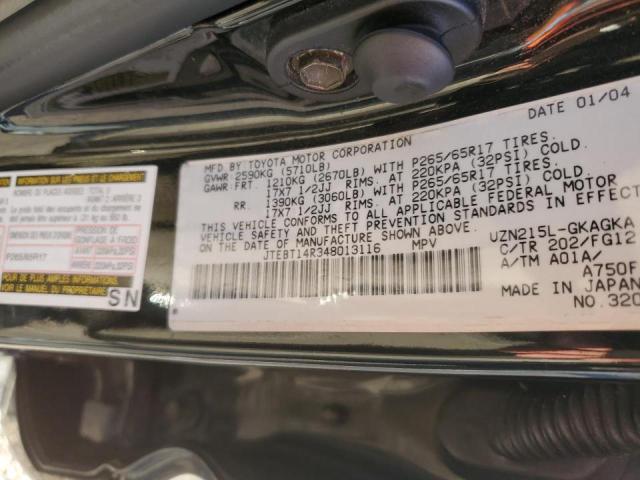Photo 10 from auction – 2004 TOYOTA 4RUNNER SR with VIN JTEBT14R348013116