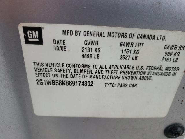 Photo 10 from auction – 2006 CHEVROLET IMPALA LS with VIN 2G1WB58K869174302