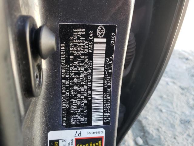 Zdjęcie 10 z aukcji – 2012 TOYOTA CAMRY BASE z VIN 4T1BF1FK4CU089229