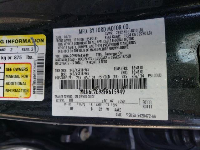 Photo 10 from auction – 2015 LINCOLN MKZ with VIN 3LN6L2G98FR615949