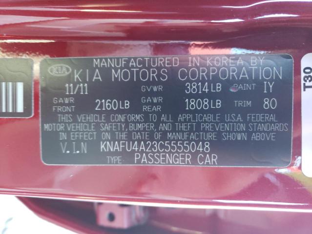 Photo 10 from auction – 2012 KIA FORTE EX with VIN KNAFU4A23C5555048