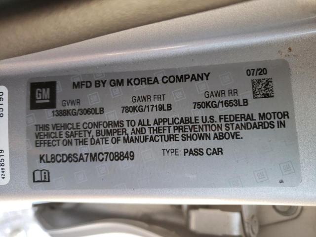 Photo 10 from auction – 2021 CHEVROLET SPARK 1LT with VIN KL8CD6SA7MC708849