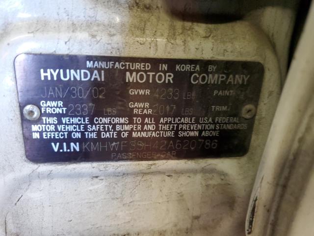 Photo 10 from auction – 2002 HYUNDAI SONATA 4D with VIN KMHWF35H42A620786