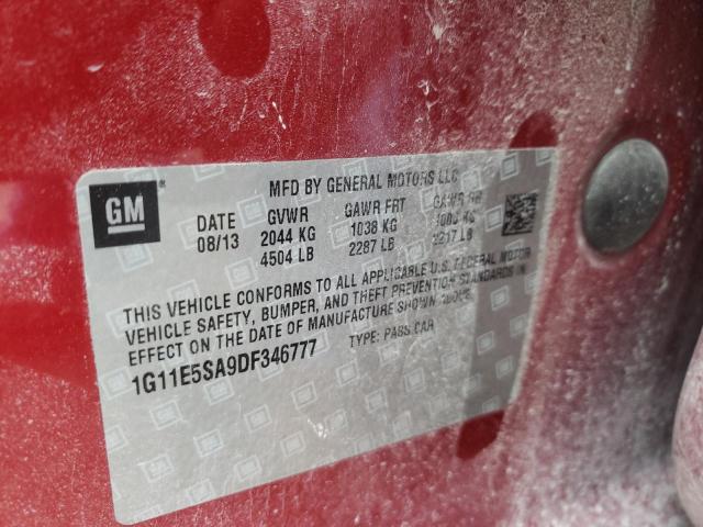 Photo 10 from auction – 2013 CHEVROLET MALIBU 2LT with VIN 1G11E5SA9DF346777