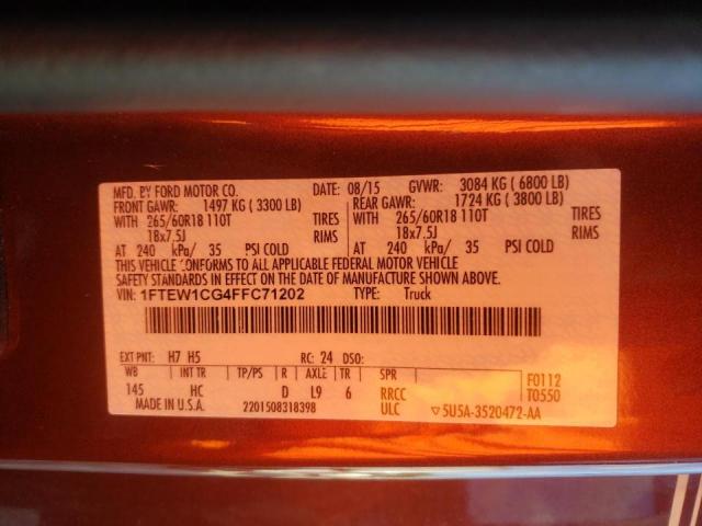 Photo 10 from auction – 2015 FORD F150 SUPER with VIN 1FTEW1CG4FFC71202