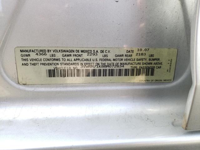 Photo 10 from auction – 2008 VOLKSWAGEN JETTA SE with VIN 3VWRM71K88M072834
