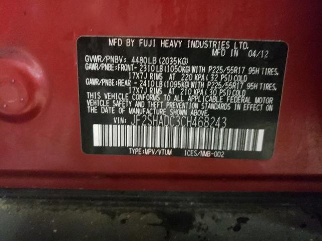 Photo 10 from auction – 2012 SUBARU FORESTER 2 with VIN JF2SHADC3CH468243