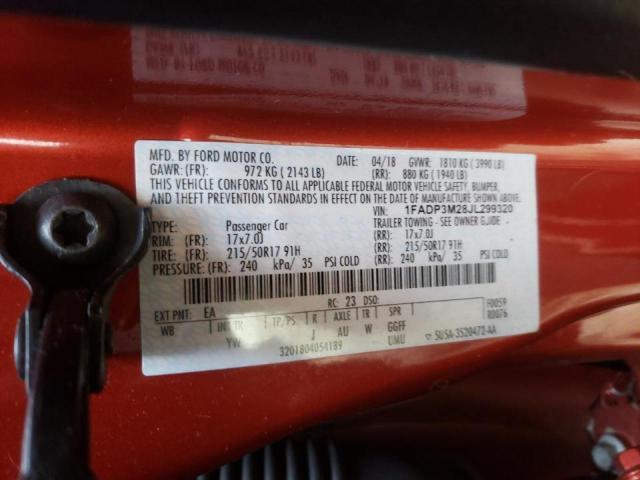 Photo 10 from auction – 2018 FORD FOCUS SEL with VIN 1FADP3M28JL299320