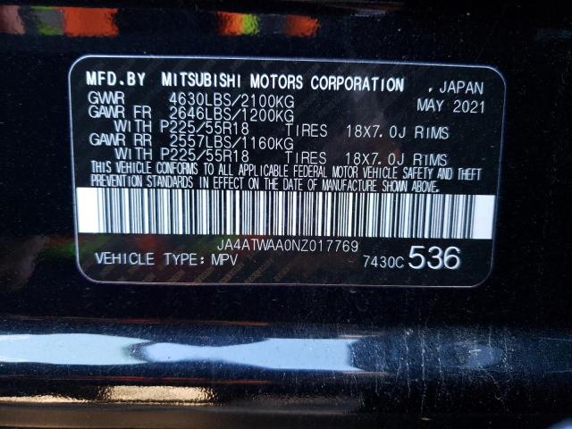 Photo 10 from auction – 2022 MITSUBISHI ECLIPSE CR with VIN JA4ATWAA0NZ017769