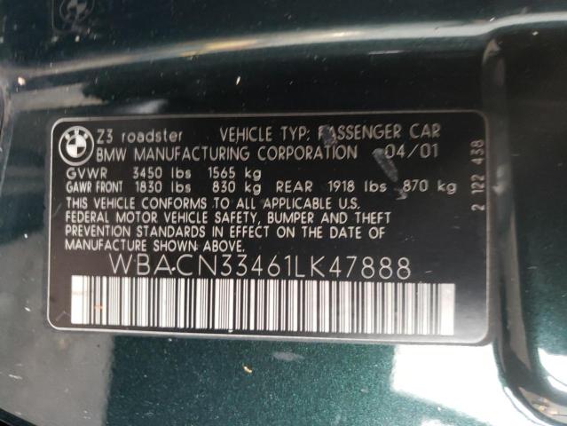 Photo 10 from auction – 2001 BMW Z3 2.5 with VIN WBACN33461LK47888